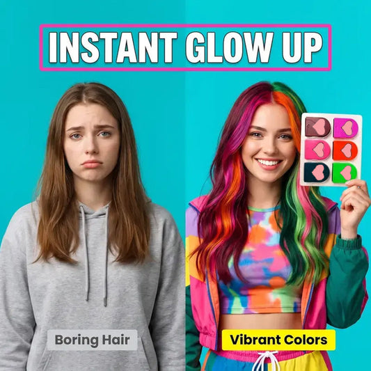 ❤️🔥Early Christmas Sale-50% OFF🎁Temporary Hair Chalk – 12 Wash-Out Colours 🌈 | No Bleach, No Stain | UK-Family Approved ✅
