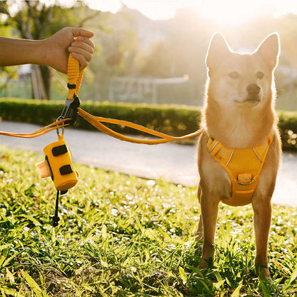 FUNNYFUZZY wasserdichter Leinenhalter mit Kotbeutelspender zum Befestigen – Flexi Walker
