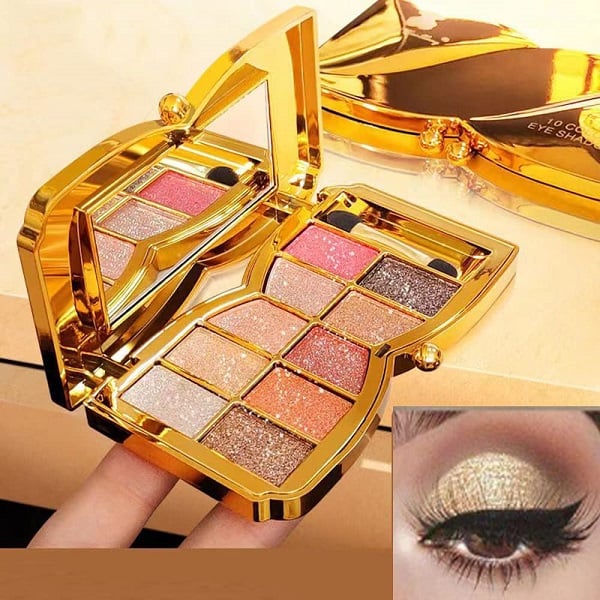 ✨NEUJAHRSANGEBOT🤩10-Farben-Glitzer-Schimmer-Lidschattenpalette