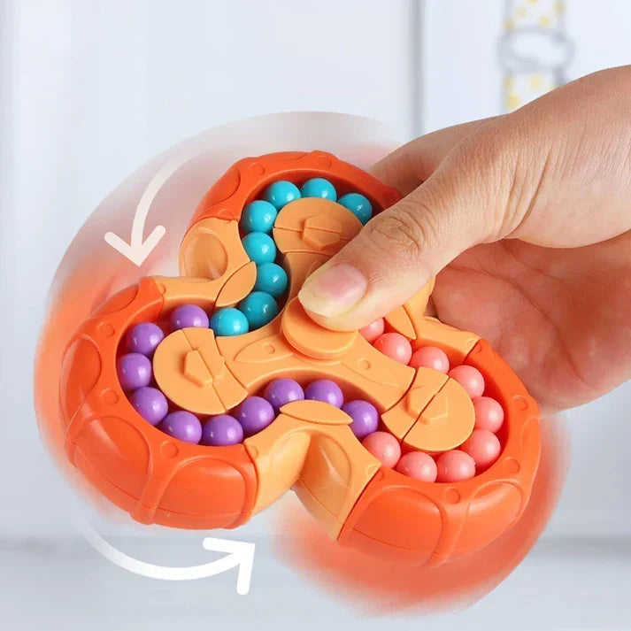 💥Extremely popular toy💥Fidget Spinner + Six-Sided Rotating Cube 2-in-1, Magic Bean Fun Educational Toy