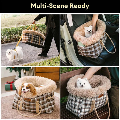 2 in 1 Large All-Season Pet Carrier and Dog Sleeping Bag - Voyager's Plaid