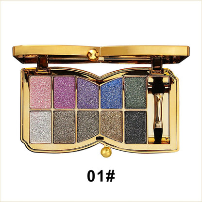 ✨NEUJAHRSANGEBOT🤩10-Farben-Glitzer-Schimmer-Lidschattenpalette