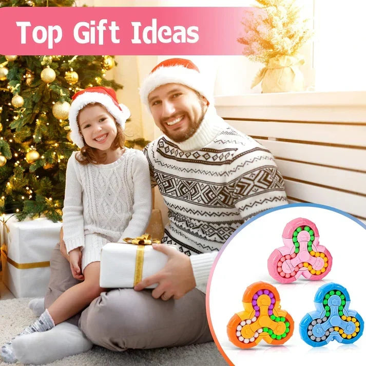💥Extremely popular toy💥Fidget Spinner + Six-Sided Rotating Cube 2-in-1, Magic Bean Fun Educational Toy