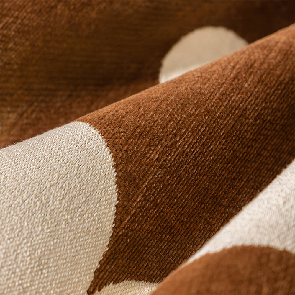 Elegante Couchhusse aus Chenille mit Blumenmuster und Wellenrand