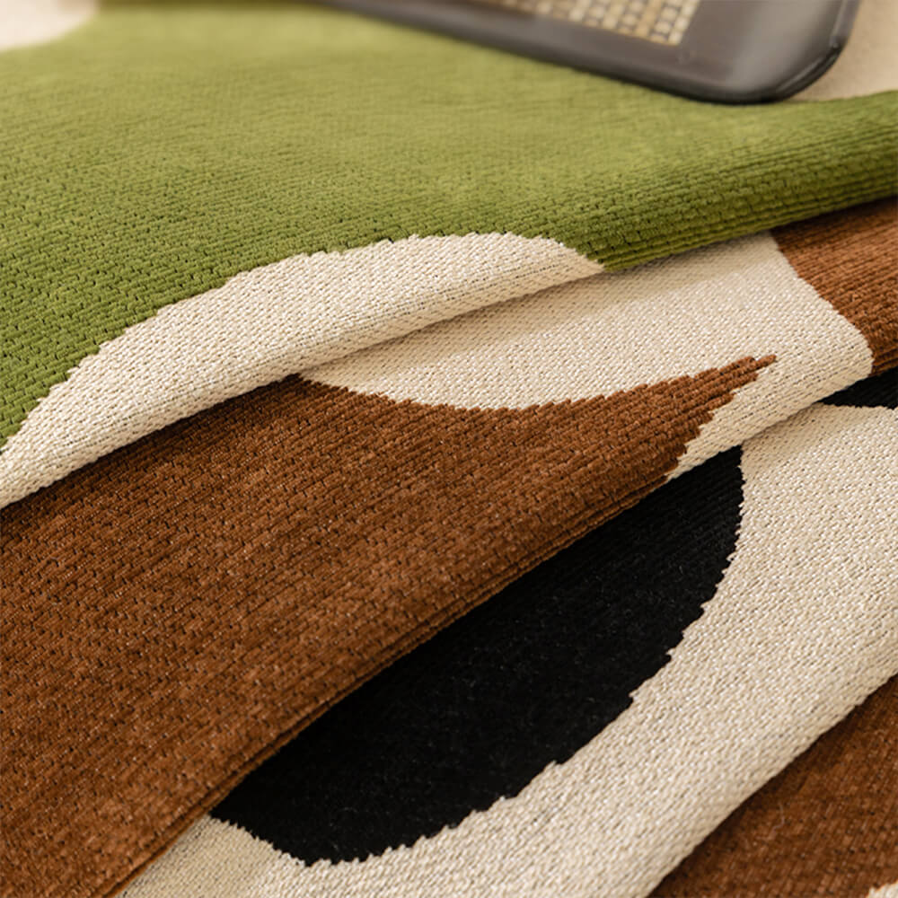 Elegante Couchhusse aus Chenille mit Blumenmuster und Wellenrand