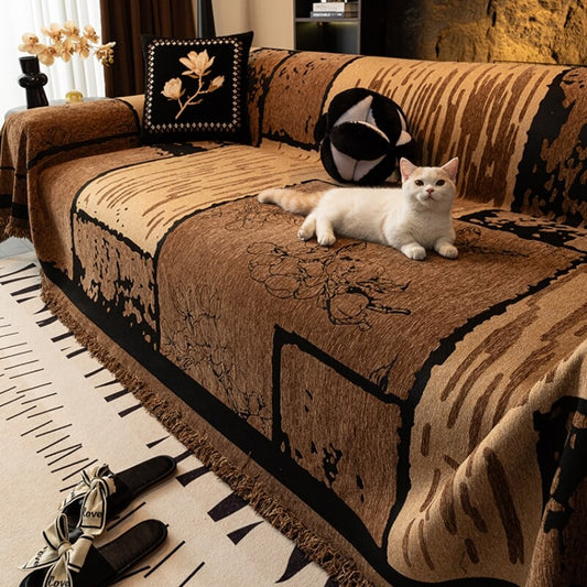Vintage Chenille Kratzschutz-Sofaüberwurf Sofabezug
