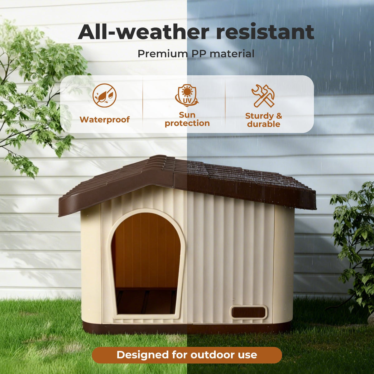 Pawz Plastic Dog Cage for Small Dogs Outdoor Weather-Resistant Kennel with Vent