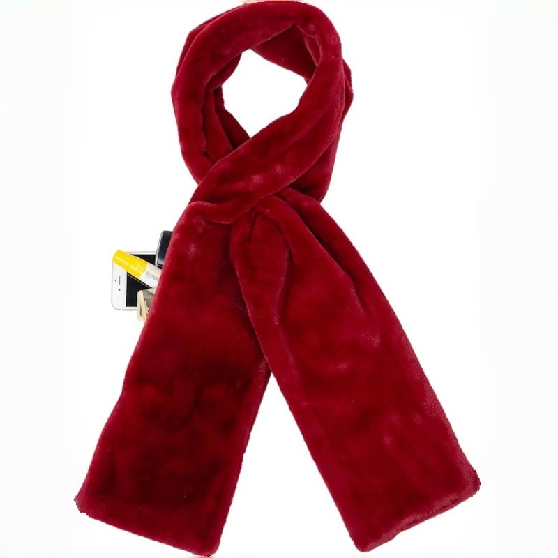 🎅Christmas Special Deals £9.99!!⚡50K+ SOLD!🧣Ultra-Soft Faux Fur Pull-Through Scarf with Secret Zipper Pocket
