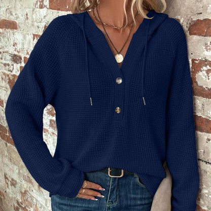 🍂Fall Specials🍂Women’s Trendy Solid Color Hooded Long Sleeve Top