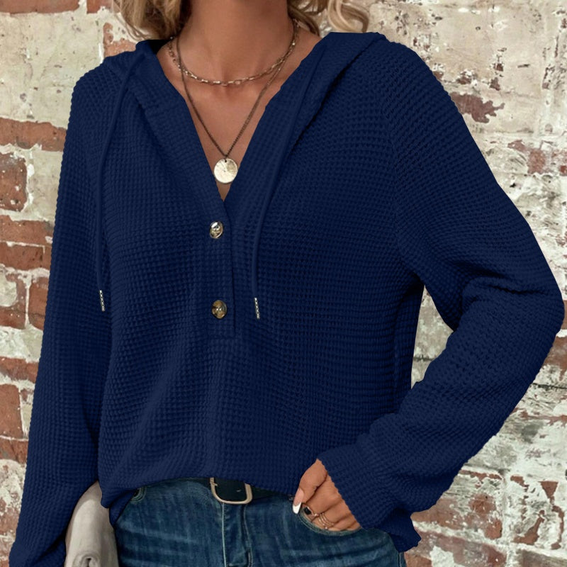 🍂Fall Specials🍂Women’s Trendy Solid Color Hooded Long Sleeve Top