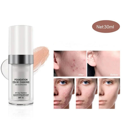 🔥Mega-Angebot – 60 % Rabatt🎉Langanhaltende, feuchtigkeitsspendende Foundation mit Farbveränderung