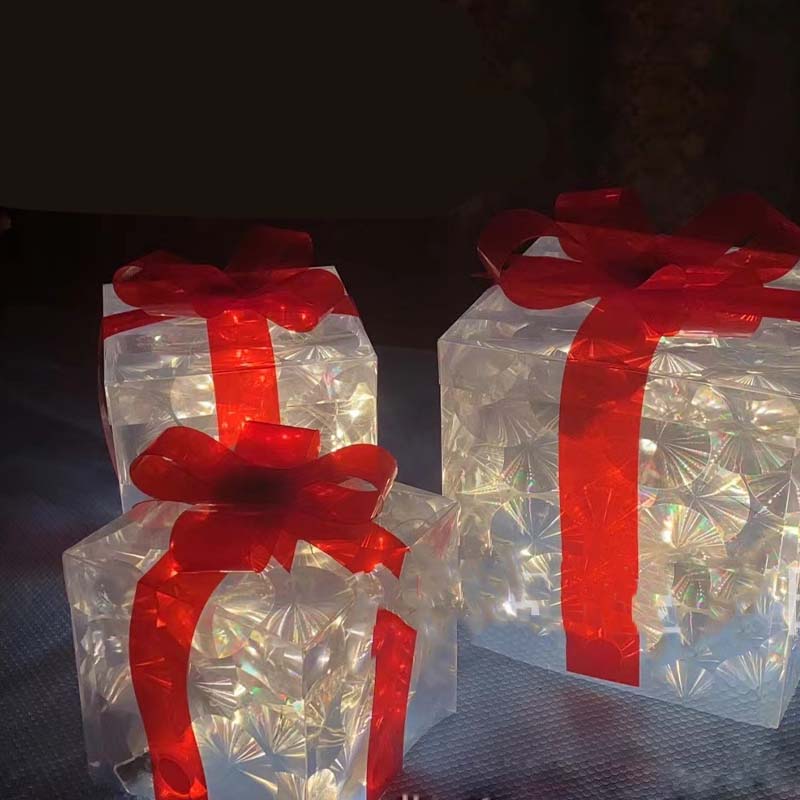 🎁Limited-Time 50% Off🎄Glowing Christmas Gift Box Decorations