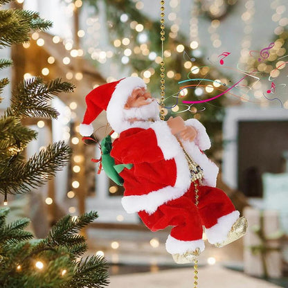 🎁Weihnachtsangebot 50 % RABATT🎅Elektrischer Kamin – musikalische Kletter-Weihnachtsmann-Spieluhr🪜