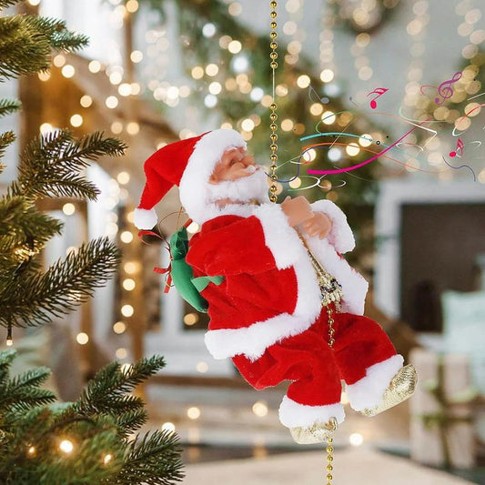 🎁Weihnachtsangebot 50 % RABATT🎅Elektrischer Kamin – musikalische Kletter-Weihnachtsmann-Spieluhr🪜