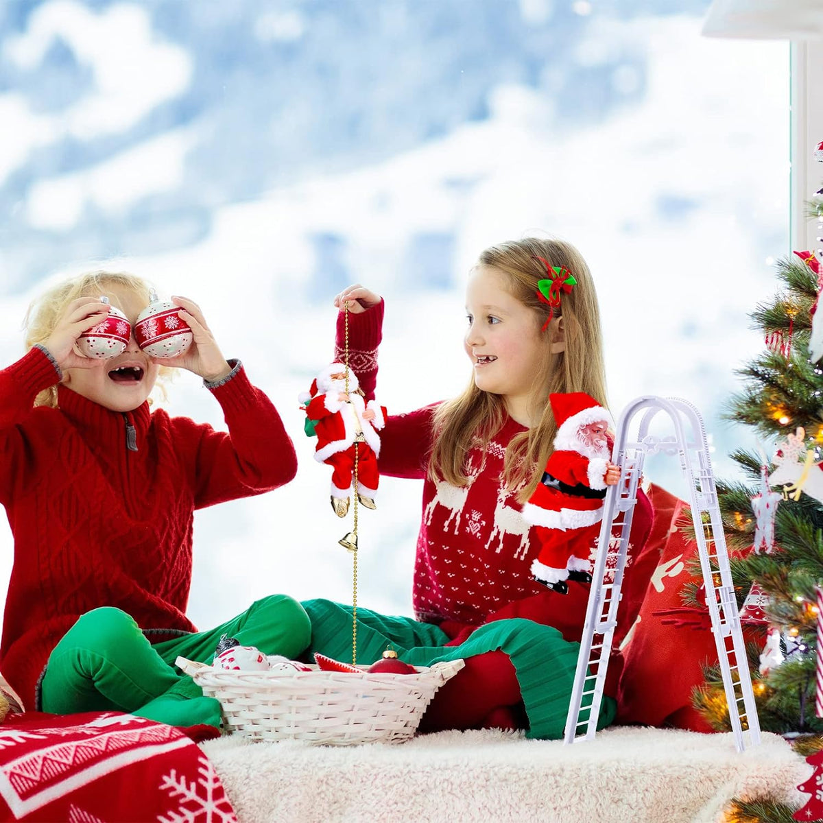 🎁Weihnachtsangebot 50 % RABATT🎅Elektrischer Kamin – musikalische Kletter-Weihnachtsmann-Spieluhr🪜