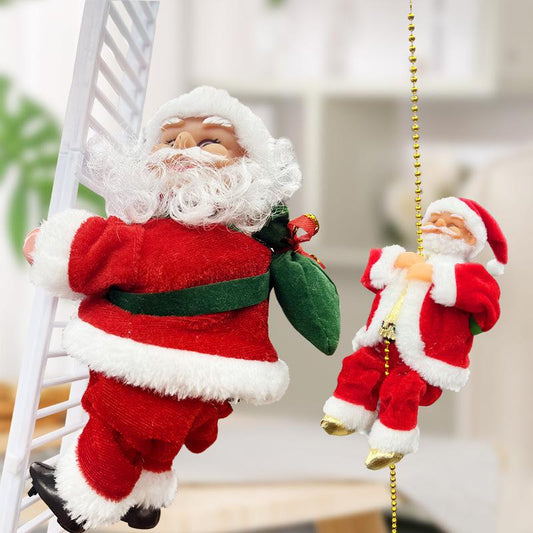 🎁Weihnachtsangebot 50 % RABATT🎅Elektrischer Kamin – musikalische Kletter-Weihnachtsmann-Spieluhr🪜