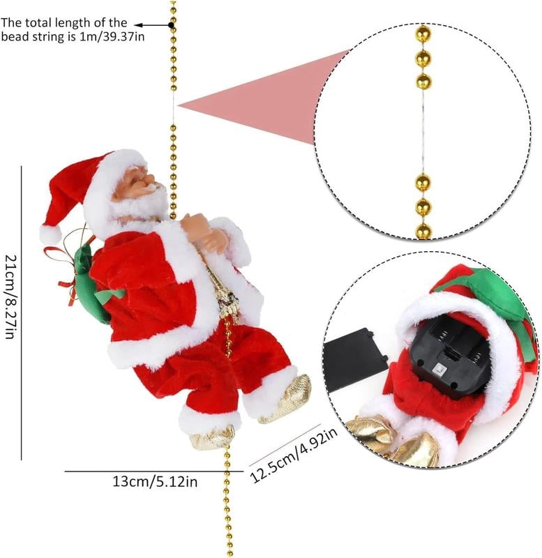 🎁Weihnachtsangebot 50 % RABATT🎅Elektrischer Kamin – musikalische Kletter-Weihnachtsmann-Spieluhr🪜